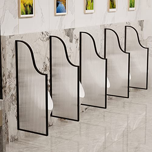 KLLJHB Urinal-Sichtschutz, Urinal-Trennwand, Urinal-Schallwand, Badezimmer-Trennwand, WC-Sichtschutz, gehärtete Glasscheibe (schwarz 1 Stück) (schwarz 3 Stück)