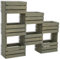 SUNWOOD Fioriera da parete in Legno, con Ganci per Piante Aromatiche e Fiori, 83x15x75h cm, color Teak Invecchiato
