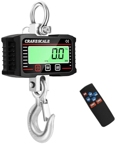 Digitale Kranwaage, 2000KG 2T 4400lbs Elektronische Hängewaage, Industrie Hängende Waage mit präzisem Sensor, Mini tragbare LCD Waage mit Haken, Zugwaage Wildwaage Digital für Jagd, Bauernhof, Fabrik