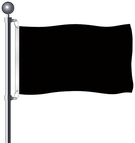 Lpitoy Solide Schwarze Flagge, 90 X 150 cm, Schlichte Schwarze Flaggen, Banner Aus Polyester Messingösen, Selbstgemachte Schlichte Schwarze Flaggen, Dekoration, Geschenk, Hof, Banner