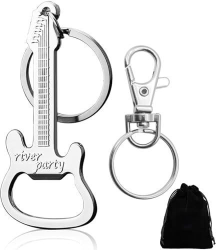 Portachiavi per chitarra, apribottiglie – Portachiavi a forma di chitarra, strumento musicale, apribottiglie di birra, fantastici gadget, regali per uomini e donne