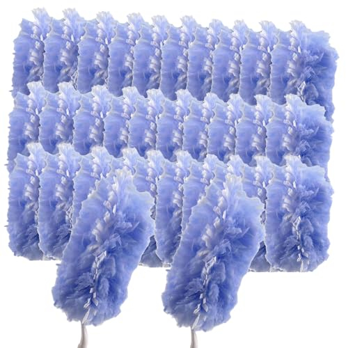 Duster Refill for Swiffer Duster, 360° Thickened Duster Refills Kit with 30 Pcs Disposable Heavy Duty Duster Refills(Blue) & 2 Extendable Handles- Duster Pads Used for Office,Window & Furniture