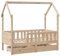 vidaXL Kinderbett, Hausbett mit Schubladen, Spielbett mit Rausfallschutz Lattenrost, Holzbett Bettgestell Kinderzimmer, 80x170cm Massivholz Kiefer