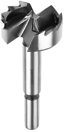 SUQIN Broca Forstner de 38mm Para Madera-Diámetro De 38mm Longitud 90mm Broca Fresadora Para Madera Con Eje Redondo Para Para Marcar y Taladrar Agujeros Para Bisagras