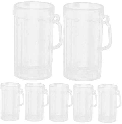 Garneck 10 Piezas Jarra De Cerveza Transparente Mini Jarro De Cerveza De La Casa Decoraciones De Micropaisajes Modelos De Vasos De Cerveza Tazas De Fiesta Kit De Casa Pequeña El Plastico