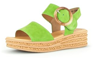 Gabor Damen Plateausandalen 64.550-4 cm Plateauabsatz & Klettverschluss - Elegante Sandalen & Slides für Damen - Granny Green 14