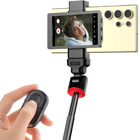 King Ma Phone Vlog Selfie Monitor Screen, Vlog Screen for Samsung Rear Camera with Magnetic Phone Clip & Bluetooth Remote Control for Vlog Live Stream TikTok,Supports UHD 60FPS Recording