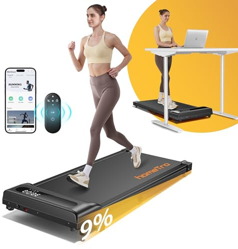 homeTro Tapis de Course - Tapis de Marche Inclinable avec 9% Incline - Moteur 2.5HP pour Maison et Bureau - Walking Pad Léger avec Affichage LED, Télécommande Mute, Idéal pour Running et Marche
