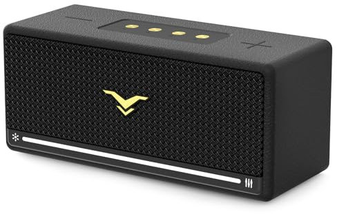 Bluetooth Speaker 80W Peak, Retro Portable Boombox with Deep Bass, IP67 Waterproof Wireless Speaker with RGB Lights, Loud Stereo Sound Rugged for Outdoor Beach Party, TWS Mode/USB/AUX/TF, 12H Playtime