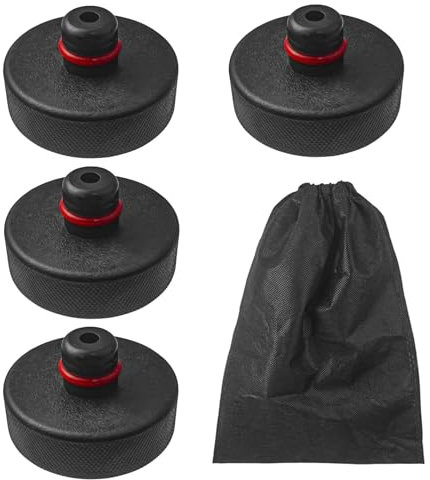 TTQiAnJ 4 Stück Jack Pod Adapter Zubehör,Werkzeug Zubehör für Tesla-Fahrzeuge,Wagenheber Gummiauflage für Tesla Model 3/Y/S/X mit Aufbewahrungstasche,Schwarz