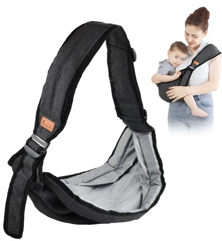 Porte Bébé Latéral Nouveau-né, Portable Réglables Echarpe De Portage Bebe Bandoulière, Porte-Bébé Latéral Bretelles Rembourrées Ergonomiques pour Tout-Petits jusqu'à 20 kg