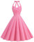 Robe Vintage Femme Années 20 40 50 60 Pin up Rockabilly Swing à Pois Chic et Elegant Robe de Soirée Cocktail au Genou sans Manche A-Line Taille Haute Ete Robe de Mariée Grande Taille,Rose,S,f155w