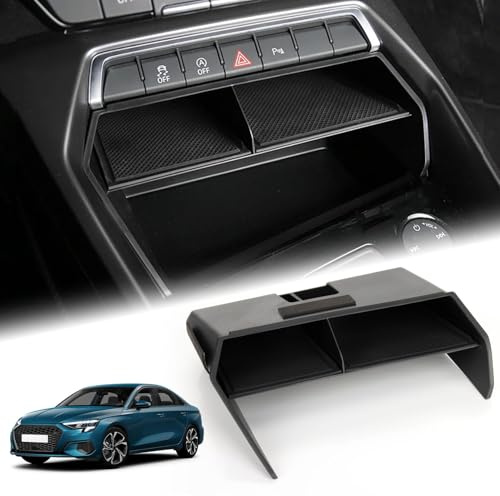 PSLER Car Centre Console Storage Box for A3 8Y 2021 2022 2023 2024 a3 Organiser Tray Glove Box Bottom Centre Console Phone Slot Auto Accessories