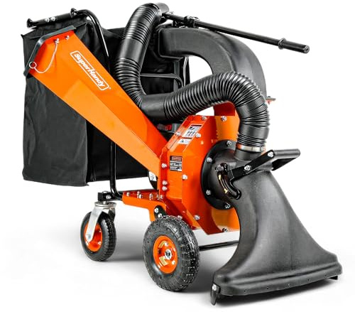 SuperHandy Laubsauger & Häcksler, 196-cm³-Motor, 175-L-Sack, Äste 50 mm | 10:1-Mulchverhältnis; Lenkrollen für leichtes Manövrieren; saugt, mulcht und zerkleinert Gartenabfälle in einem Arbeitsgang