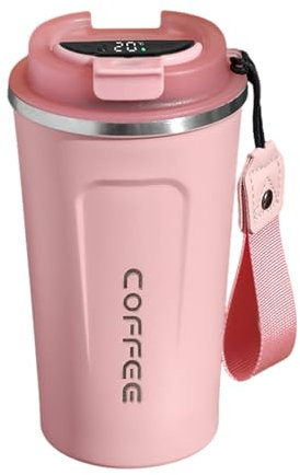 Temperatur-Wasserflasche, doppelwandiger Thermobecher, tragbare Isolierflasche mit digitalem Display, Edelstahl-Leckbecher für heiße Getränke