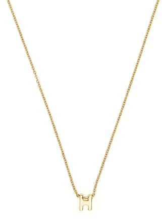 LUXENTER Alphabet Halskette 18K Gold Finish - Buchstabe H, Mediano, Metall, ohne Edelstein, Mediano, Metall, Kein Edelstein