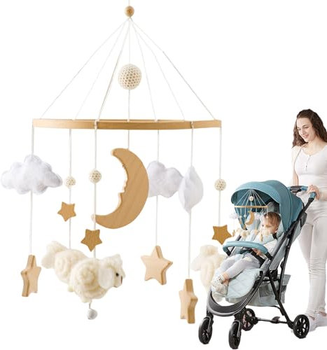 Dgayaeic Beistellbett Mobile - Musikalisches Mobile Für Babybetten | Bohemian Interaktives Spielzeug Für Und Mädchen 0-3 Jahre