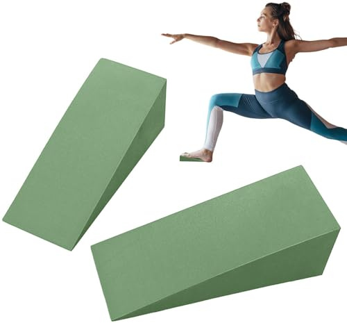 2 Stück Yoga Blöcke Keil Schaumstoff Keilblöcke Wadenstrecker Yoga Keil Schrägbrett EVA Schaum Wadendehner Schaumstoffkeil Streckblöcke Rutschfester Wadenstrecker Zur Verbesserung