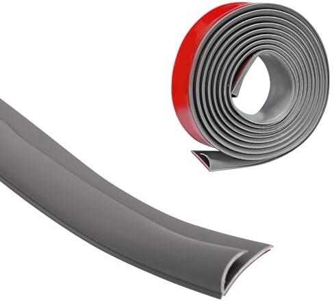 ACESOME Selbstklebende Randleiste für Teppiche, PVC Übergangsprofil Selbstklebend, Übergangsleiste Teppichleisten Selbstklebend Geeignet für 3-12 mm Dicke (Grau, 3m)
