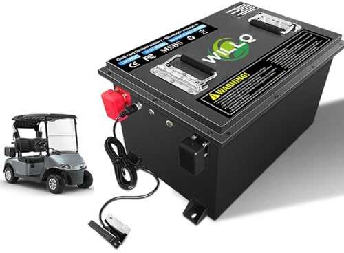 WILLQ Batteria Litio Golf Cart 51,2V Batteria Lifepo4 48V 50AH 105AH 120AH 150AH 173AH 200AH 230AH Oltre 3000 cicli per Golf Cart Club Car Camper, Motore Elettrico,48v 50ah xgxb