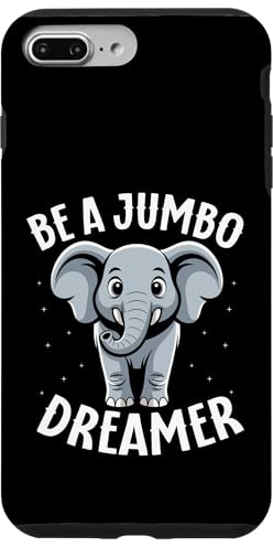 Elefantengrafik „Be A Jumbo Dreamer“, süßer Elefant Hülle für iPhone 7 Plus/8 Plus
