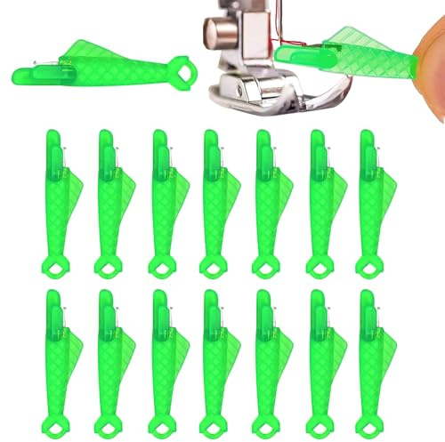 15 Pezzi Infila Ago in Plastica, Infila Aghi per Macchina da Cucire a Bocca di Pesce, Infilate Ago da Cucito in Manuale, Aiuto per Infilare Gli Aghi da Cucire (Verde)