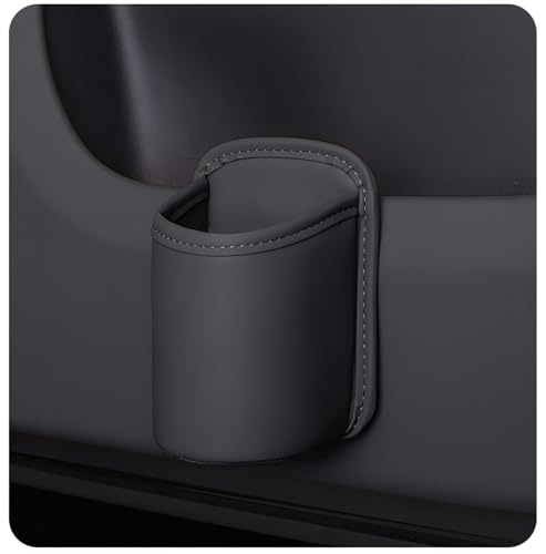 Woniyal 2 Pcs Car Door Cup Holder for Skoda Karoq NU7 I 2017-2024, Side Storage Organizer PU Leather Premium Auto Interior Accessory Drink Bracket,Black