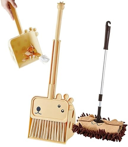 Small Broom And Tin Set - Educational Cleaner Playset - Mini Broom And Tin Package | For Home Bedroom Kitchen Birthday Christmas New Year Children Boys Girls Teens Adults Women