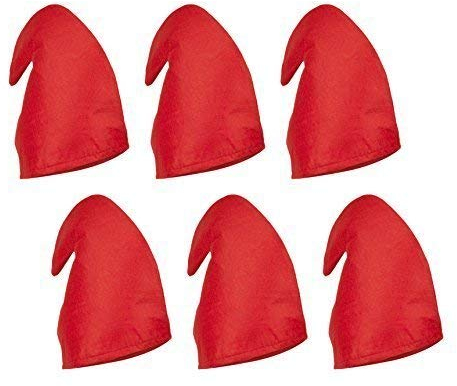 Robelli 6 x Red Fancy Dress Christmas Elf/Gnome/Dwarf Hats