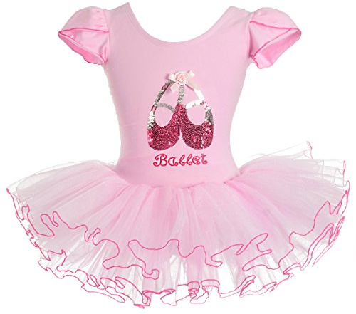 Lito Angels Tutu Danse Classique pour Enfant Fille, Robe de Ballet Ballerine, Justaucorps avec Jupe, Taille 3-4 Ans, Rose (Numéro d'étiquette 0M)