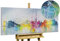 KunstLoft Leinwandbild | 100% HANDGEMALT | 120x60cm | Gemälde 'Düsseldorf Fever' | Skyline | Bunt Grau | Wandbild Wohnzimmer