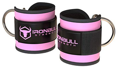 Iron Bull Strength Knöchelriemen für Kabelmaschinen (Paar) – Doppel-D-Ring-Befestigung, voll verstellbar, atmungsaktives Komfort-Neopren – für Beine, Gesäß, Bauchmuskeln und Hüfttraining – passend für