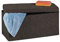 Relaxdays Sitzbank, mit Stauraum, faltbar, gepolstert, mit Trennwand, 84 l, Flur, Schlafzimmer, Truhenbank, braun-grau