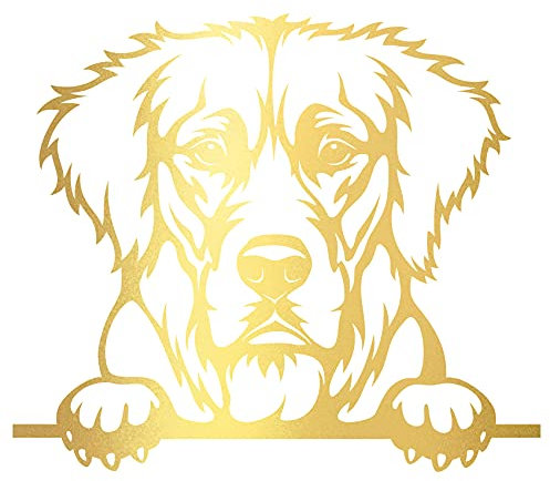 Aufkleber Peeking Animals Tiere Deko Sticker selbstklebend wasserfest für Auto Kühlschrank Laptop Koffer Autoaufkleber K151 (Gold, 06 Golden Retriever)