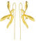 ✦ Geschenke für Frauen ✦Springlight Ohrringe Silber 925 Hängend Elegante Luxus-Statement-Ohrringe mit Großen Orchideenblüten Handmade Schmuck Damen Jugendweihe Geschenke Mädchen.(Gold)