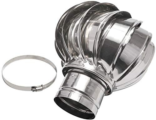 LTLCBBL Comignoli Girevoli, Cappello Eolico per Camini in Acciaio Inox, Parapioggia Tappo Canna Fumaria Protettore Fine, Base Tonta, Facile Installazione,150mm