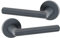 URFIC Grey Lever Latch on Rose Door Handle. Nickel Door Handles for Internal and External Doors Salisbury Set of 2 Lever Handles. Slate Grey Finish for Interior and Exterior Doors
