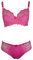 Conjunto de sujetador 110C y bragas de encaje rosa fucsia para mujer, rosa, 110C