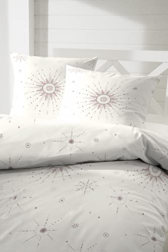 Primera Mako-Satin Bettwäsche 155x220 Sonne Sterne Natur Mauve 243216-77