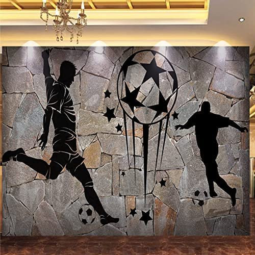 3D Mural Wallpaper Living Room Bedroom Background Wall Paper Retro Retro Football Player 3D Child Room Mural Living Room Bedroom Kindergarten Early Education Center Background W 400 (W) x 280 (H) cm