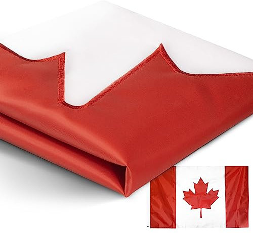 Anley EverStrong Series Kanada-Flagge, 90 x 150 cm, strapazierfähiges Nylon – bestickte und genähte Streifen – 4 Reihen Steppnähte – kanadische Nationalbannerflaggen mit Messingösen, 90 x 150 cm
