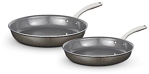 Tower T900202 Cerastone Pro Forged Aluminium 2 Piece Frying Pan Set with Riveted Steel Handles, Non-Stick Coating, Graphite