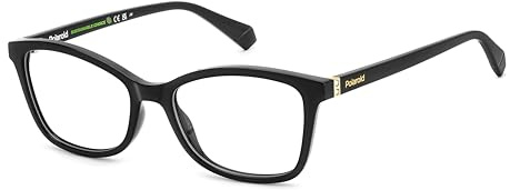 Polaroid Brille mit Sehstärke für Unisex optional mit Sonnenbrillentönung oder Blaulichtfilter, Rechteckig, gefertigt aus Acetat, Modell: PLD D505 (inklusive Brillenetui)