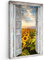 MuchoWow© Wandbilder Groß 80x120 cm XXL Schlafzimmer Home Deko Wohnung Bild Wohnzimmer Fotoleinwand Wand Bilder Leinwand Wall Decor Fensterblick - Sonnenblume - Blumen - Sonne