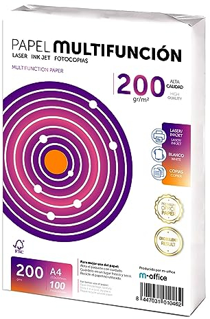 Folios A4, 200 g, 100 Blatt, Mehrzweckpapier, Drucker, Laser- und Inkjetdrucker, Kopierer, für Büro, Schulbedarf, Blattpaket, m-office (100 Blatt, 200 g)