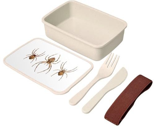 Fabulous Lunch Box Lunchbox mit Besteck, Weiß, amerikanische Spinnen, Biologie, antike Illustration, 700 ml