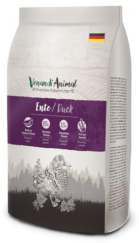 Venandi Animal - Premium Trockenfutter für Katzen - Ente, 1er Pack (1 x 6,5kg), getreidefrei mit viel frischem Fleisch