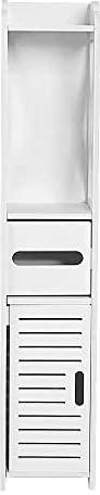 Belfoyer Armoire Toilette Colonne Salle de Bain Meuble de Rangement Toilette pour Bain Salon Cuisine L20xP20xH80cm - Blanc