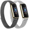 Meliya Metallband, kompatibel mit Fitbit Luxe, Armbänder für Damen und Herren, 2er-Pack, Edelstahl-Mesh-Schlaufe, verstellbares Armband, Ersatzband für Fitbit Luxe Fitness-Tracker (schwarz + silber)