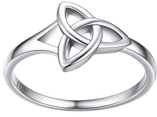 Bestyle Triquetra Trinität Toe Ring Silber 925 Damen Knoten Verlobungsring Ehering Partnerring Antragsring Trauring Keltischer Schmuck Accessoire Weißgold Ringgröße 62